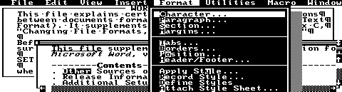 Word 5.5 screen